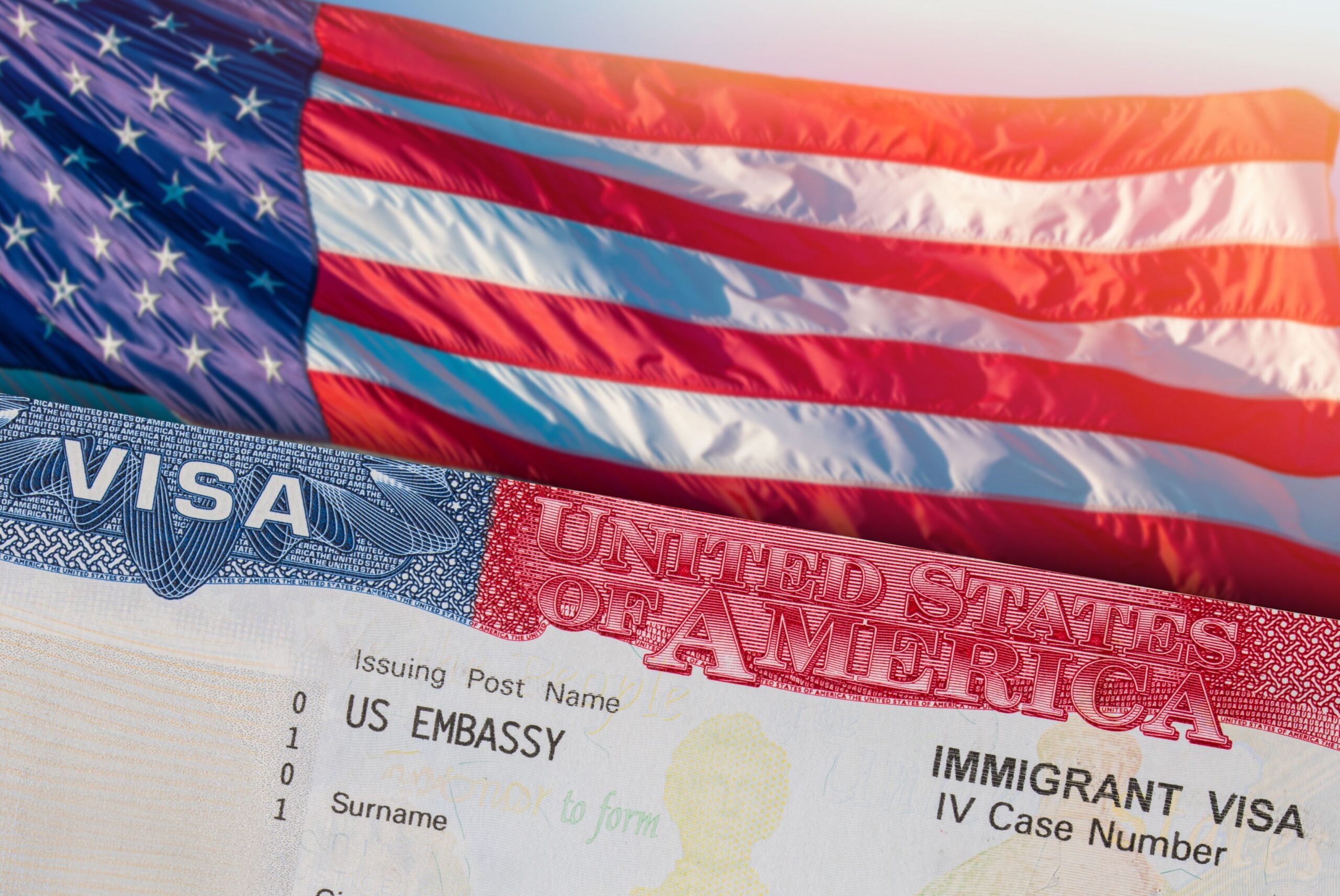 US FLAG AND VISA